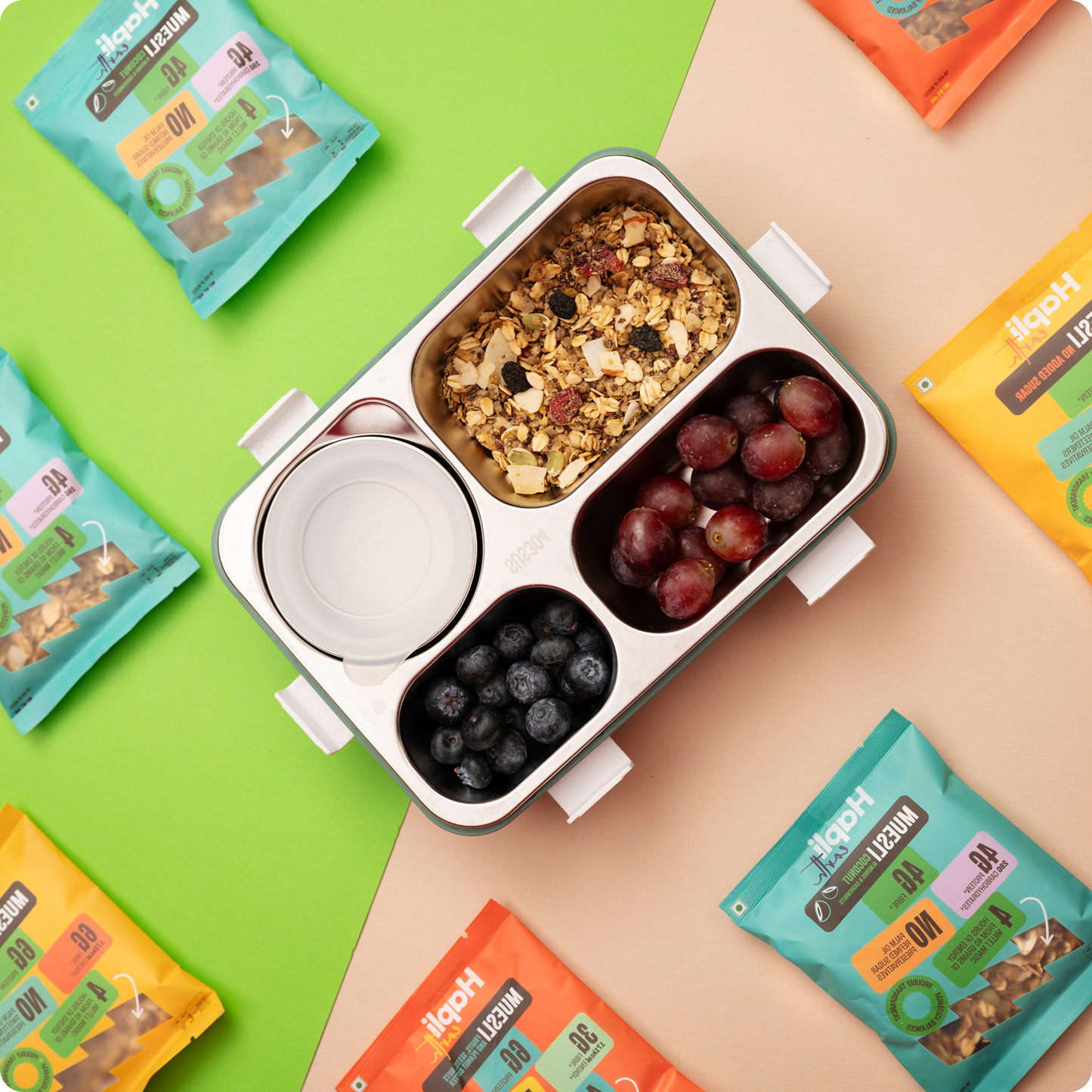 40g Mini Muesli Box Pack of 10 | Assorted Millet Muesli Travel Snack Combo